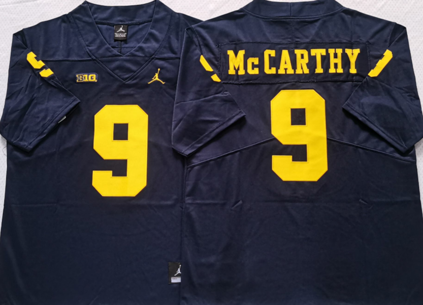 Men's Michigan Wolverines JJ McCarthy #9 Navy Alumni Jersey
